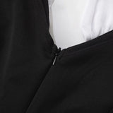 MQTIME  -  Black and White Patchwork Halterneck Mini Dress Elegant Outfits Button Up A Line Dresses Summer Y2k Woman New