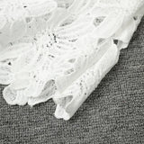 MQTIME  -  Water-Soluble Lace In Vogue Women's Skirt Suit Hollow Loose Top White Black Red Straight Long Party Skirt New Design In Stock