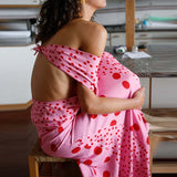 MQTIME  -  Sexy Swing Collar Tops & Long Skirt Suit Women Elegant Simple Polka Dot Print Party Skirt Outfits Casual Sleevless Slim 2Pc Sets