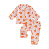 MQTIME  -  2Pcs Boys Christmas Pajamas Set Long Sleeve Reindeer Print Button Down Shirts and Pants Set Sleepwear for Winter