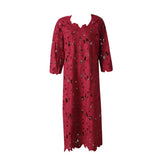 MQTIME  -  Water-Soluble Lace In Vogue Women's Skirt Suit Hollow Loose Top White Black Red Straight Long Party Skirt New Design In Stock