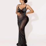 MQTIME  -  Sexy Crystal Maternity Photography Dress Stretchy Skinny Pregnant Woman Photoshoot Outfit