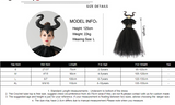 Kids Black Devil Tutu Costume Gothic Halloween Girls Fancy Tutu Dress with Feather Shawl Royal Dark Queen Maleficent Gown Dress