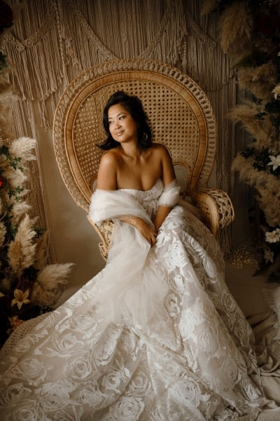 Mqtime Elegant Maternity Rose Floral Lace Dress For Photoshoot Photography Props Outfit Maxi Gown Pregnancy Babyshower Fotoshooting