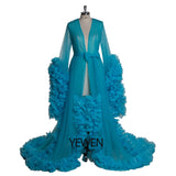 Mqtime Sexy Maternity Photography Dresses Organza Ruffle Pregnancy Shoot Dress Long Women Maxi Maternity Gown Photo Prop YEWEN