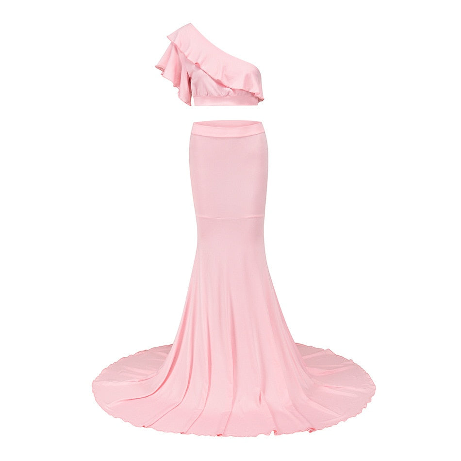 Mqtime Sexy Maternity Dresses For Photo Shoot Ruffles Long Pregnancy Dress Photography Props  Baby Shower Pregnant Women Maxi Gown