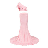 Mqtime Sexy Maternity Dresses For Photo Shoot Ruffles Long Pregnancy Dress Photography Props  Baby Shower Pregnant Women Maxi Gown