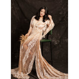 Mqtime Khaki Boho Lace Photo Shoot Pregnant Robe with Tassles  Maternity Dress Evening Party Costume for Women Photography Accessories