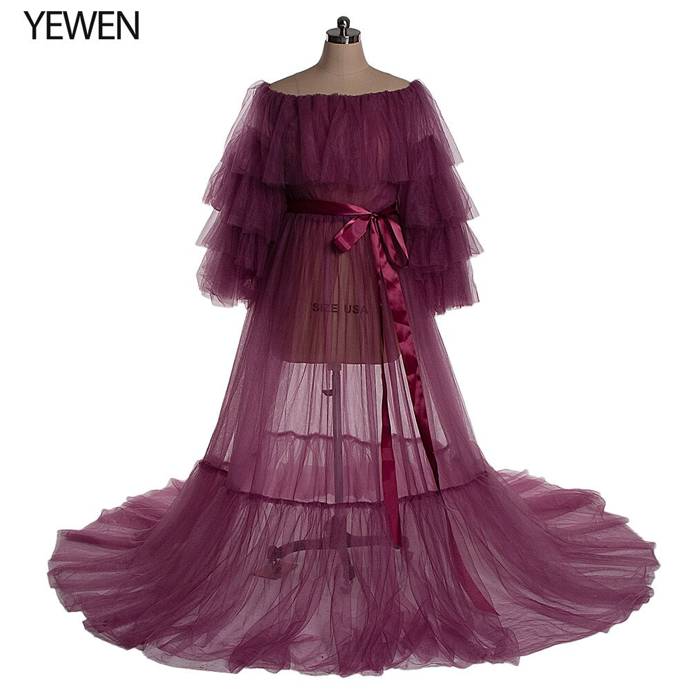 Mqtime Sexy Pink Long Maternity Photography Props Dresses Tulle Perspective Pregnancy Mesh Maxi Gown For Pregnant Women Photo Shooting