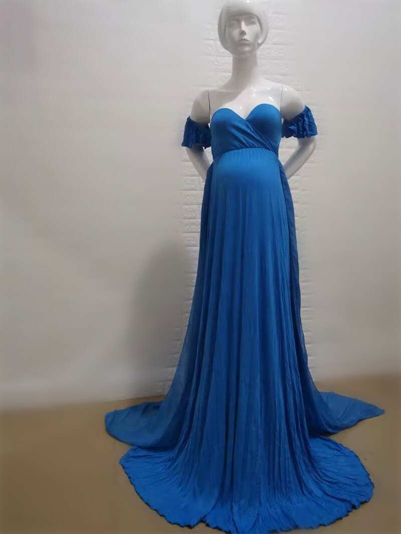 Mqtime Chiffon Maternity Dresses For Photo Shoot Maxi Gown Pregnancy Dress Pregnant Photography Props Dress For Pregnant Women Clothes