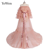 Mqtime Sexy Pink Long Maternity Photography Props Dresses Tulle Perspective Pregnancy Mesh Maxi Gown For Pregnant Women Photo Shooting