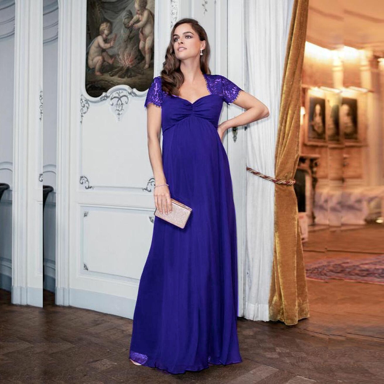 Mqtime 2023 Pregnant Mother Dress Maternity Photography Props Women Pregnancy Clothes Lace Dress For Pregnant Photo Shoot Clothing