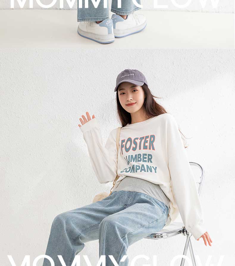 Loose Maternity Jeans Pregnancy Clothes Denim Maternal Pants Pregnancy and Maternity Clothing Cropped Pants