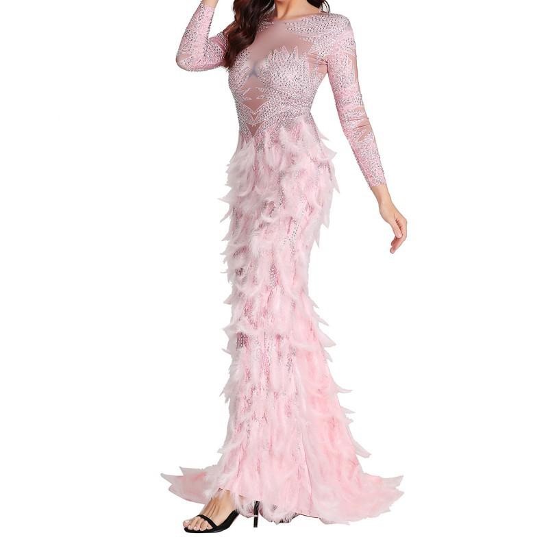 Mqtime Sexy Maternity Dress Rhinestone Tulle Patchwork Dress Mesh Feather Dress Baby Shower Dress Maternity Photography Clothing