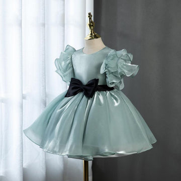 Mqtime Girl Royal Boutique Dress Kids Birthday Baptism Dresses For Children Elegant Big Bow Frocks Girls Eid Luxe Dresses