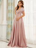 Mqtime Maternity Photography Dress Pregnant Women's High Waist Baby Shower Dress Sexy V-neck Backless Maxi Dress Maternity Gown