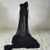 Mqtime Maternity Photography Props Bow Dresses Pregnant Woman Backless Irregular Photo Shoot Long Dresses