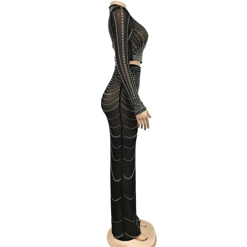 Mqtime 2pcs Maternity Photography Dress Set Sexy Perspective Mesh Nail Drill Dress Pregnant Woman Photo Shoot Clothes Daily Dress Suit