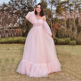 Mqtime Maternity Dresses For Baby Showers Sexy Long Tulle Pregnant Women Photography Shoot Party Wedding Pregnancy Maxi Gown Photo Prop