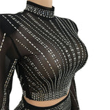 Mqtime 2pcs Maternity Photography Dress Set Sexy Perspective Mesh Nail Drill Dress Pregnant Woman Photo Shoot Clothes Daily Dress Suit