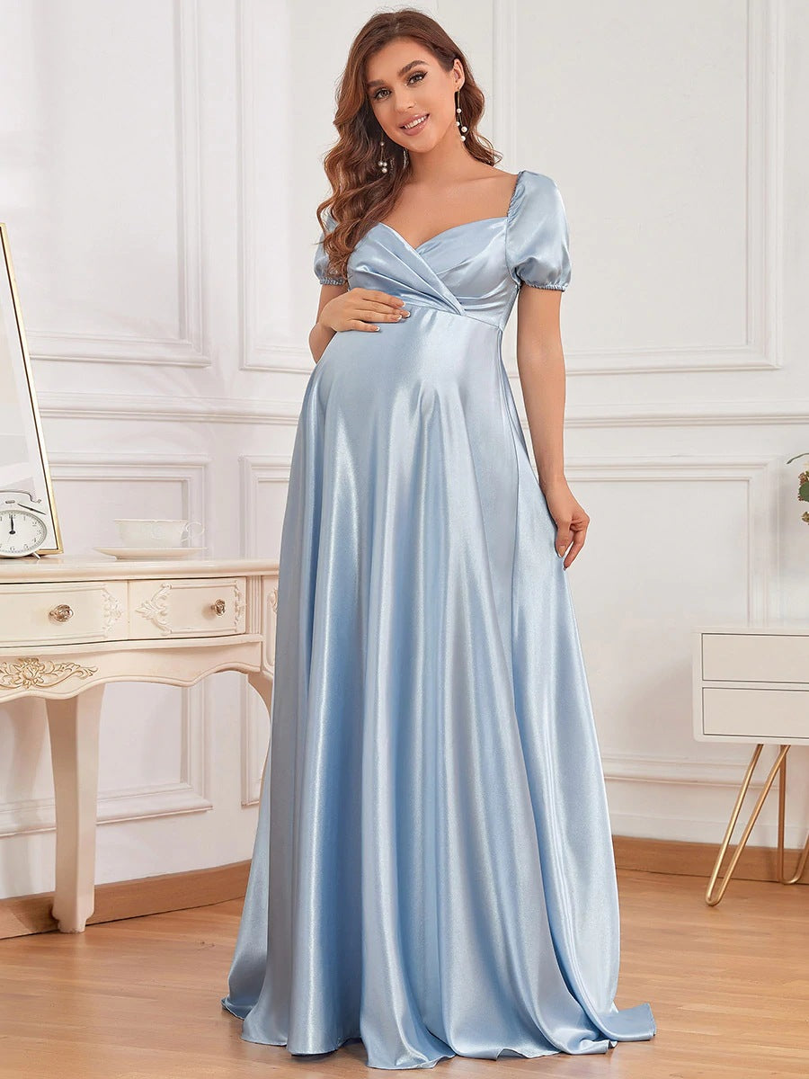 Mqtime Maternity Photography Dress Pregnant Women's High Waist Baby Shower Dress Sexy V-neck Backless Maxi Dress Maternity Gown