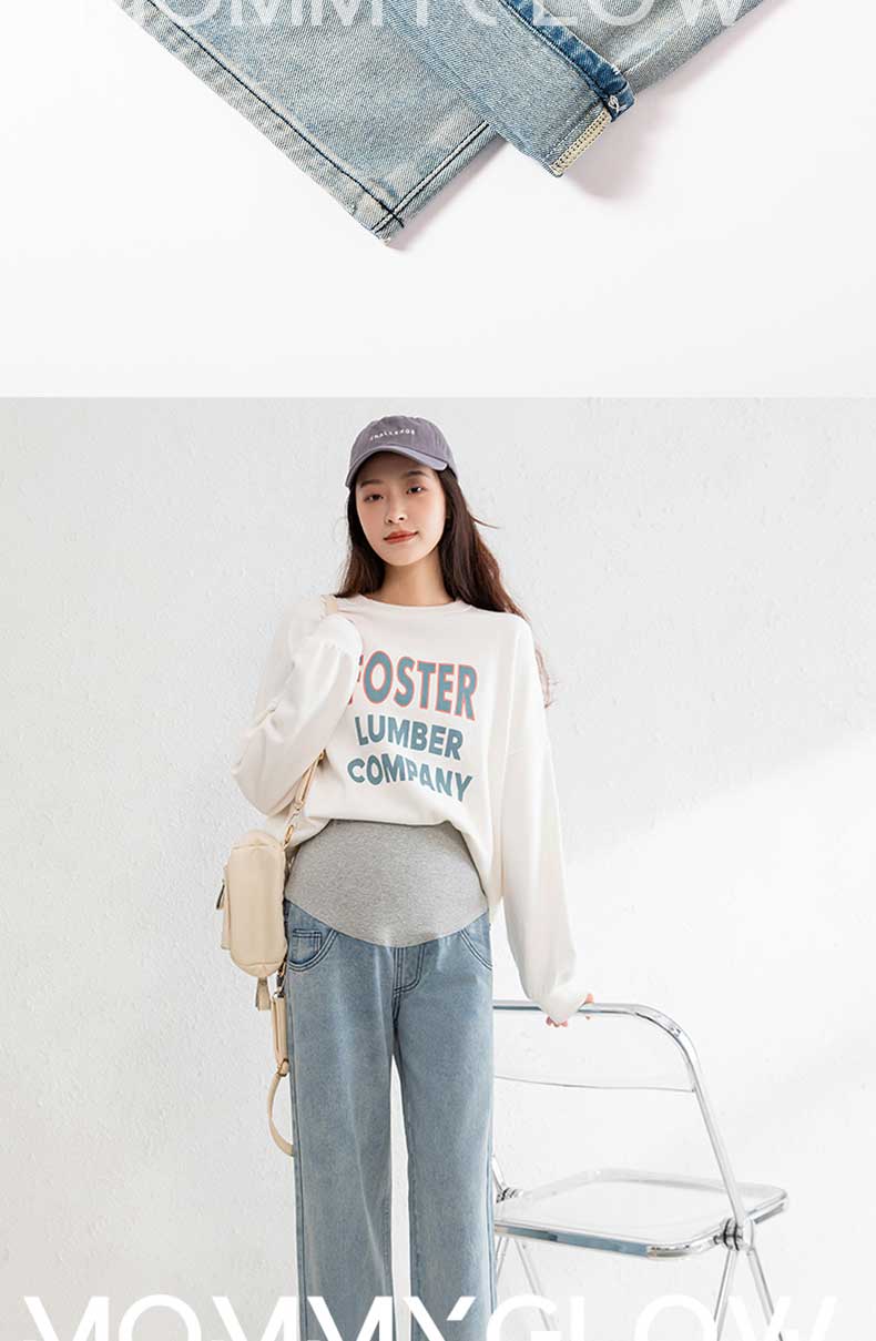 Loose Maternity Jeans Pregnancy Clothes Denim Maternal Pants Pregnancy and Maternity Clothing Cropped Pants