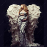 Mqtime Sexy Maternity Dress Rhinestone Tulle Patchwork Dress Mesh Feather Dress Baby Shower Dress Maternity Photography Clothing