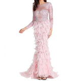 Mqtime Sexy Maternity Dress Rhinestone Tulle Patchwork Dress Mesh Feather Dress Baby Shower Dress Maternity Photography Clothing