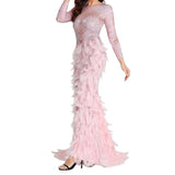 Mqtime Sexy Maternity Dress Rhinestone Tulle Patchwork Dress Mesh Feather Dress Baby Shower Dress Maternity Photography Clothing
