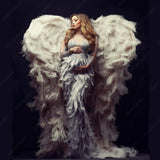 Mqtime Sexy Maternity Dress Rhinestone Tulle Patchwork Dress Mesh Feather Dress Baby Shower Dress Maternity Photography Clothing