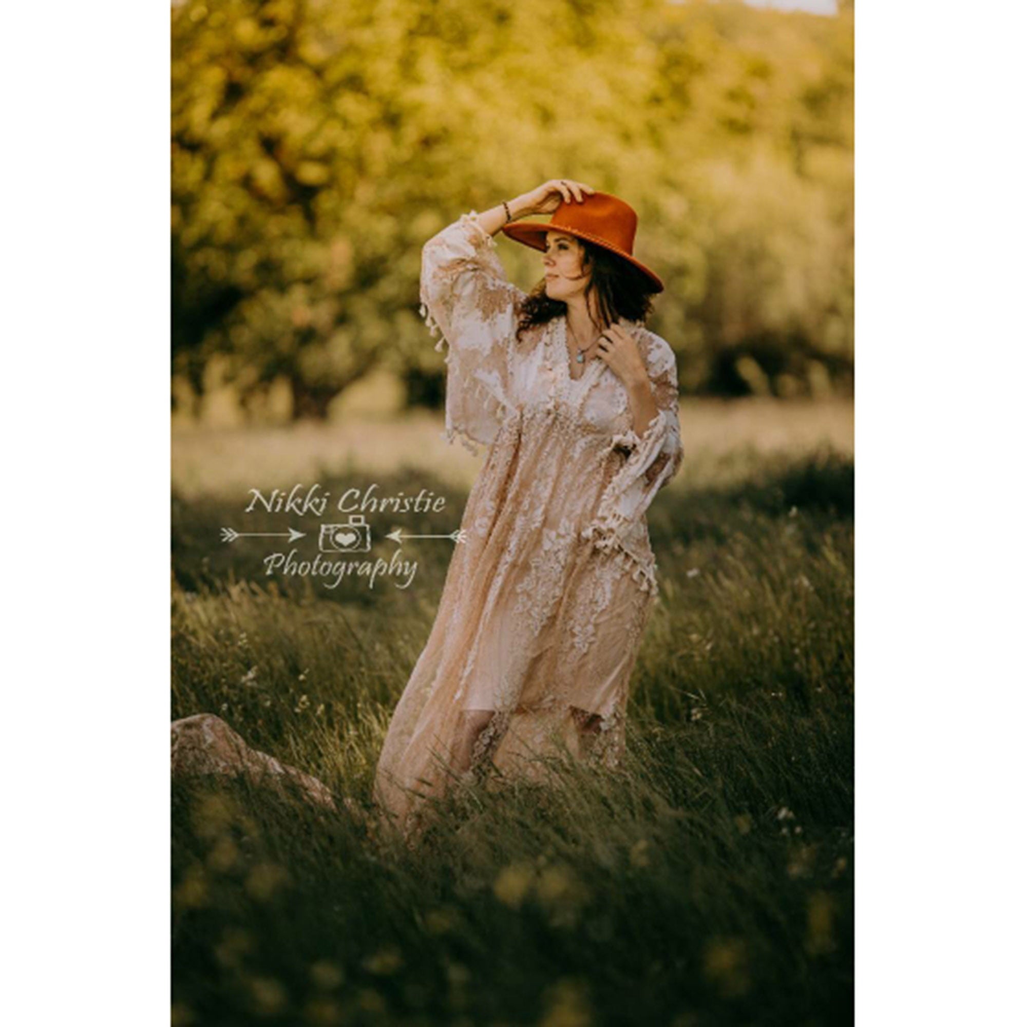 Mqtime Khaki Boho Lace Photo Shoot Pregnant Robe with Tassles  Maternity Dress Evening Party Costume for Women Photography Accessories