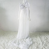 Mqtime Maternity Photography Props Bow Dresses Pregnant Woman Backless Irregular Photo Shoot Long Dresses