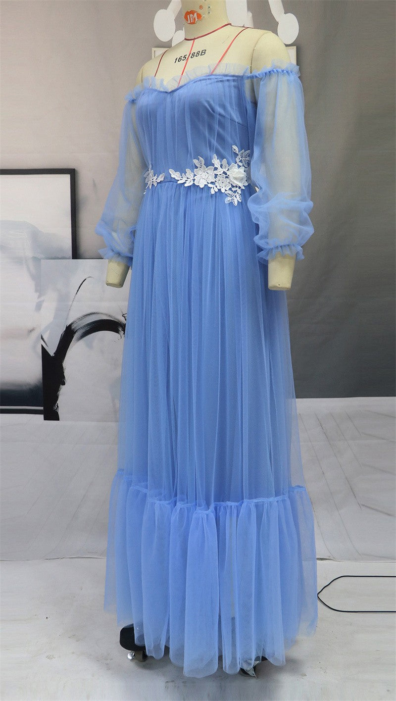 Mqtime Maternity Dresses For Baby Showers Sexy Long Tulle Pregnant Women Photography Shoot Party Wedding Pregnancy Maxi Gown Photo Prop