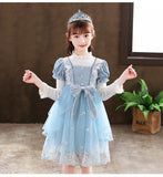 4-12Y Kids Spain Autumn Spring Bow Dress Girls Children Pink Tullefrock Toddler Princess Dresss Mesh Dress lolita Princess skirt