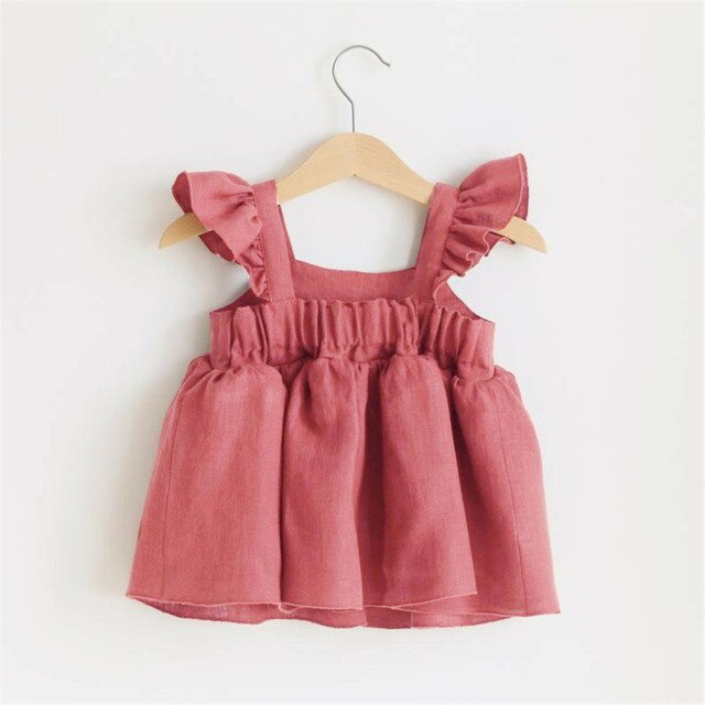 Baby Girl Dresses Summer Soft Cotton Linen Solid Color Newborn Baby Girl Clothes Cute Infant toddler Girls Clothing