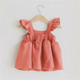 Baby Girl Dresses Summer Soft Cotton Linen Solid Color Newborn Baby Girl Clothes Cute Infant toddler Girls Clothing
