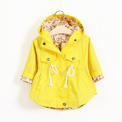 2021 Spring Autumn Girls Windbreaker Coat Jackets Baby Kids Flower Embroidery Hooded Outwear For Baby Kids Coats Jacket Clothing