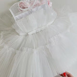 Mqtime Baby Girl Clothes 1st Birthday Girls Tutu Dress Wedding Vestido Red Christmas Dress Evening Party Gown Princess Dresses for Girl