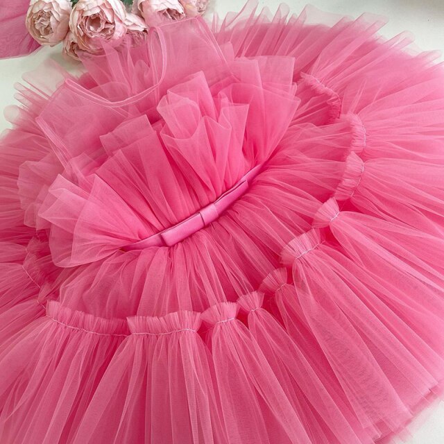 Mqtime Baby Girl Clothes 1st Birthday Girls Tutu Dress Wedding Vestido Red Christmas Dress Evening Party Gown Princess Dresses for Girl