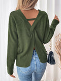 MQTIME  -  Perfee Twisted V-Neck Long Sleeve Sweatshirt