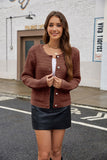 MQTIME  -  Round Neck Button Up Cardigan with Pockets