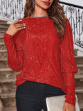 MQTIME  -  Boat Neck Long Sleeve Top