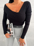 MQTIME  -  Asymmetrical Single Shoulder Long Sleeve T-Shirt
