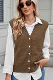 MQTIME  -  Button Down V-Neck Sweater Vest