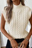 MQTIME  -  Cable Knit Turtleneck Sweater Vest