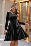 MQTIME  -  Round Neck Long Sleeve Knee Length Dress