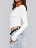 MQTIME  -  Button Down Long Sleeve Top