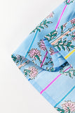 MQTIME  -  Smocked Floral Print Tie Neck Blouse