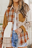 MQTIME  -  Plaid Button Up Long Sleeve Shacket