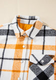 MQTIME  -  Plaid Snap Down Collared Neck Shacket